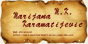 Marijana Karamatijević vizit kartica